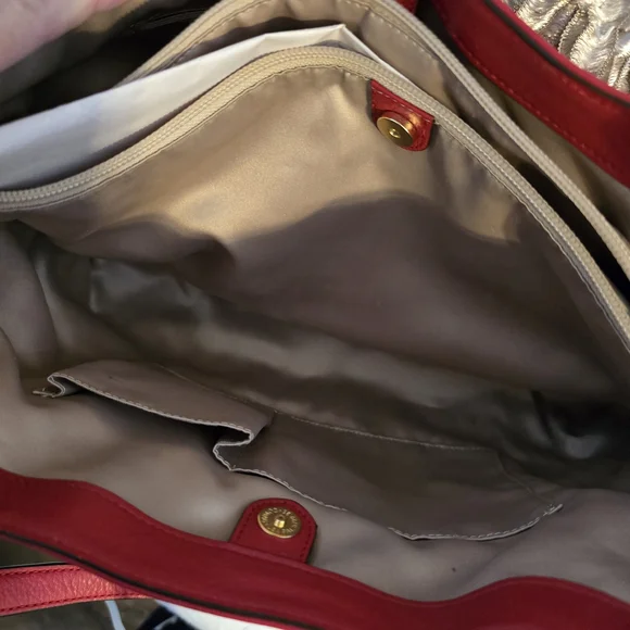 Coach Red Leather Tote Bag - Picture 6 of 10